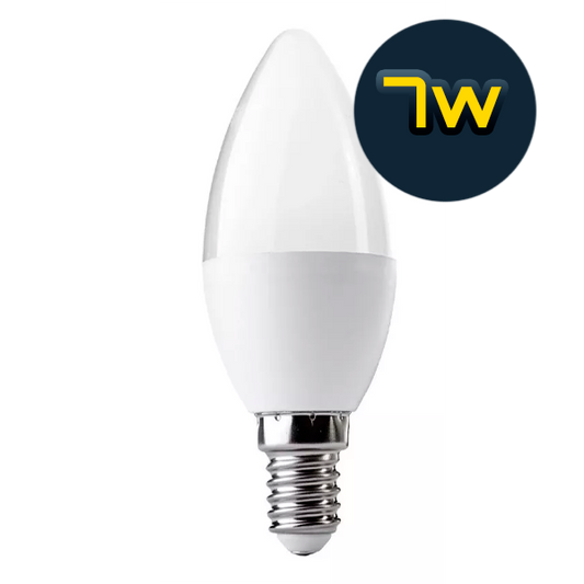 AMPOLLETA TIPO VELA 7W EMPAVONADO E27